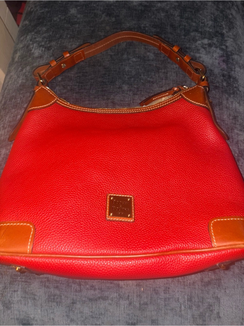 Dooney & Bourke pebble grain leather red hobo bag With Dust Bag As Is
